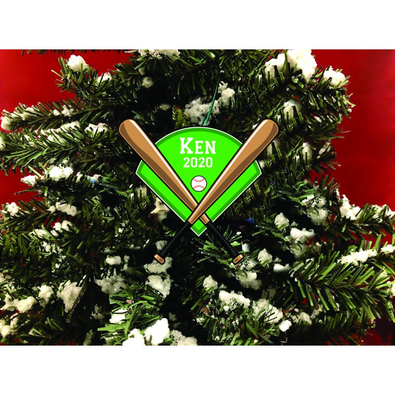 Personalized Christmas Ornament. Baseball
